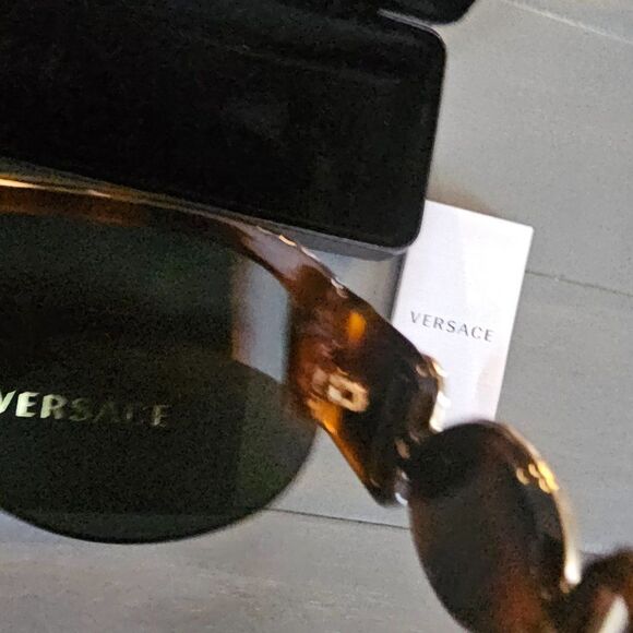 Versace Men's Havana Aviator 48 mm Sunglasses VE4391 531771 - Picture 15 of 16